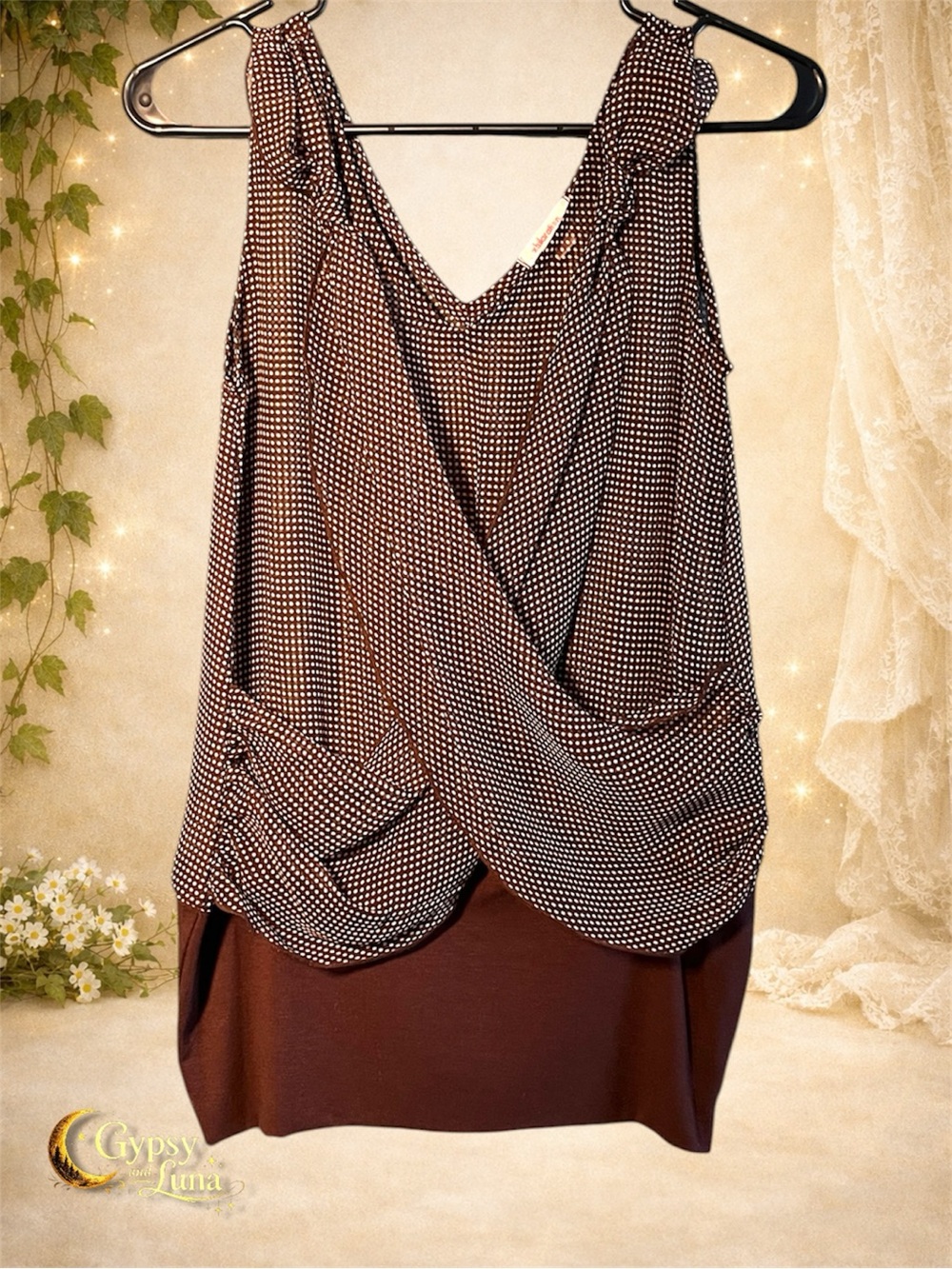 Xhilaration Brown Sheer Camisole XS Polyester Layering Tank